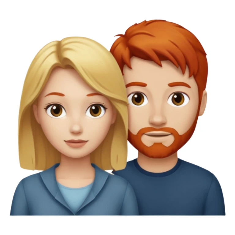 couple who are a blonde woman and redhead man sticker