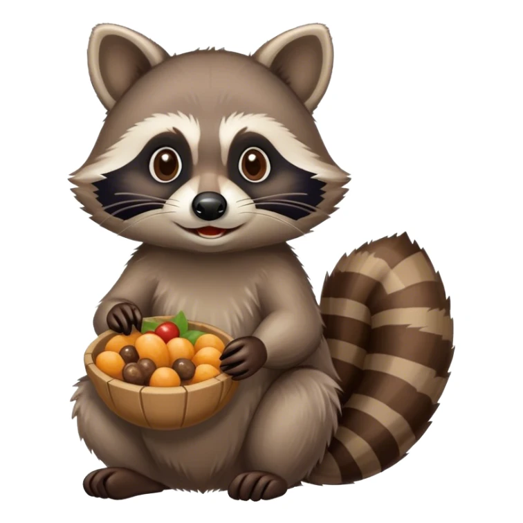 raccoon with food sticker