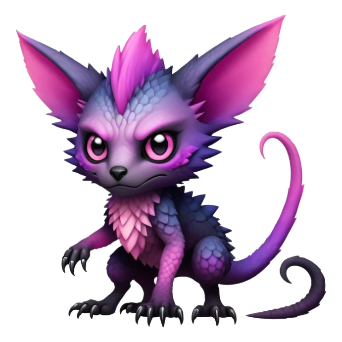 Cool Edgy Black-pink-purple-gradient badass Trico-animal-creature full body sticker