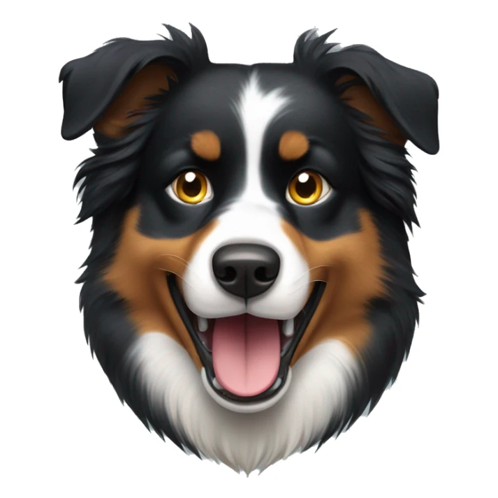 Angry growling Small black australian shepherd dog sticker