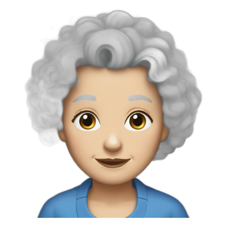 old lady blonde curly hair blue eyes sticker
