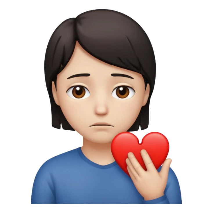 Sad face with stop hands and broken heart sticker