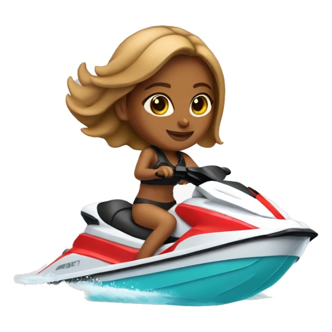 Tan girl on jetski  sticker