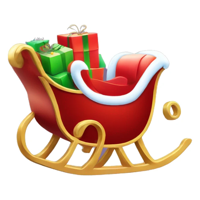 Santa's sleigh 2D with presents in the back sticker