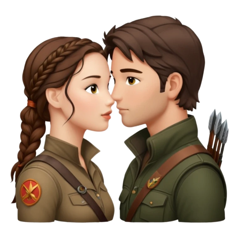 Katniss Everdeen kissing Gale Hawtorne sticker