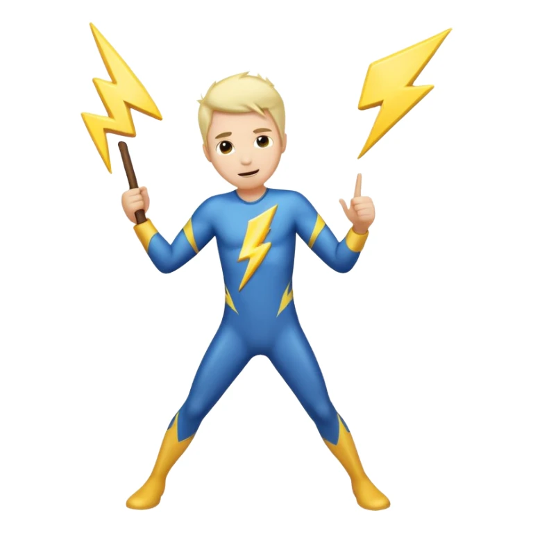 stick figure with lightning bols striking back sticker