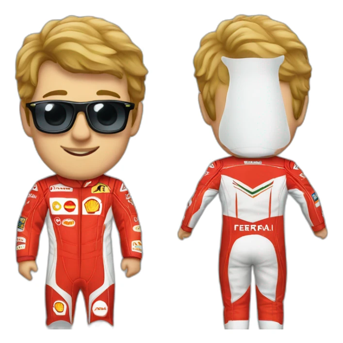 sebastian vettel with Ferrari suit sticker