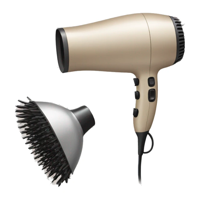 hairbrush blow dryer beige sticker