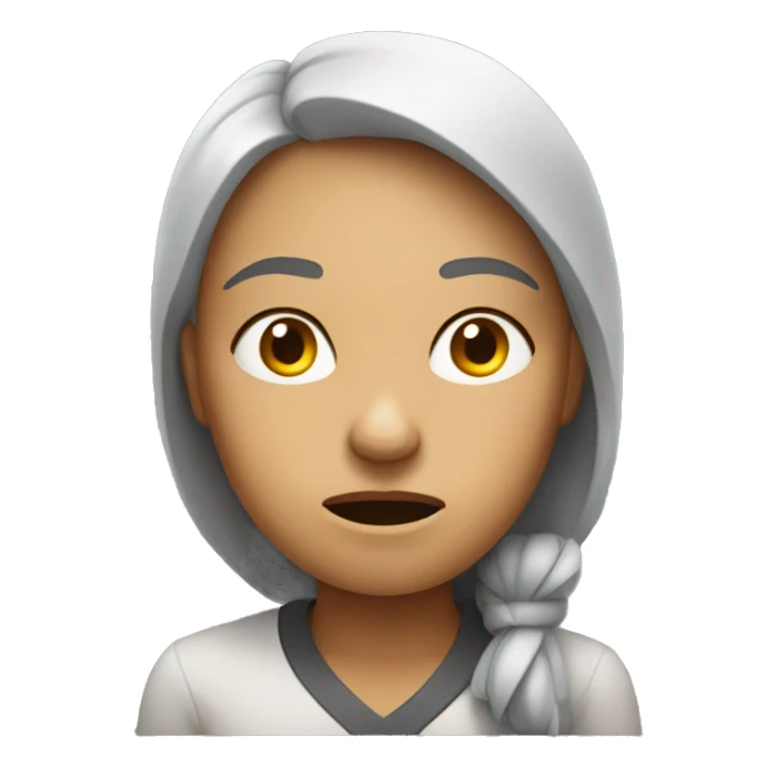 a woman with a frustrated look on her face sticker