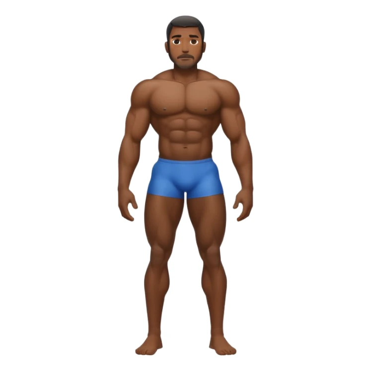 Giant big booty black very oily man back towards viewer whole body view  sticker