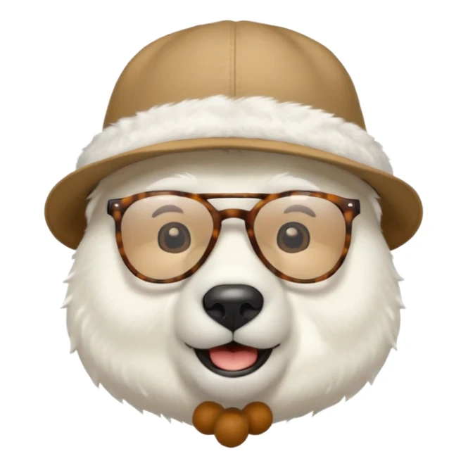  polar bear wearing glasses and a hat sticker