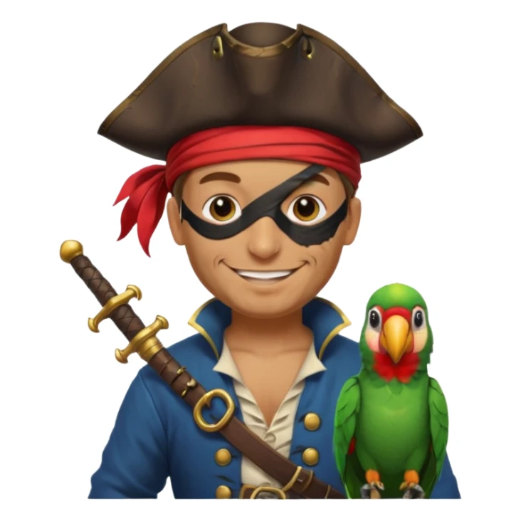 pirate and parrot sticker