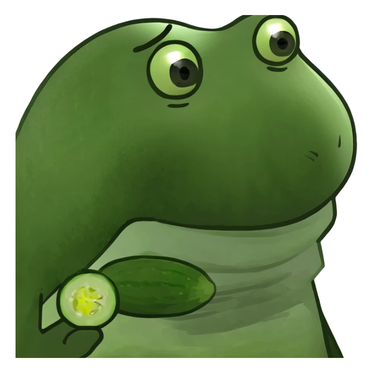 Smiling emoji with cucumbers on eyes sticker