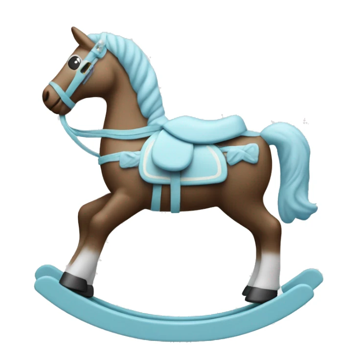 Rocking horse TOY pastel blue sticker