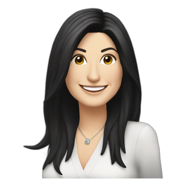 Un emoji de Laura Pausini hablando por iPhone sticker