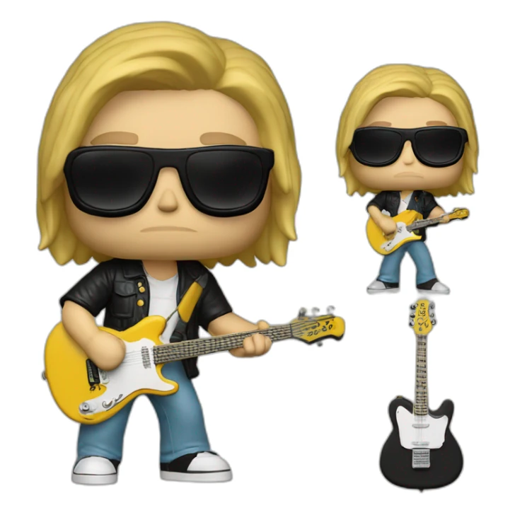 funko pop kurt-cobain with sunglasses and guitar sticker