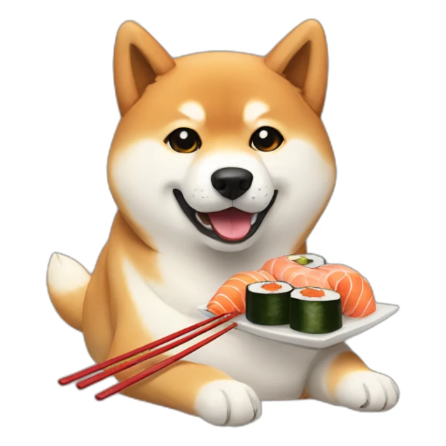 Shiba Inu having sushi sticker