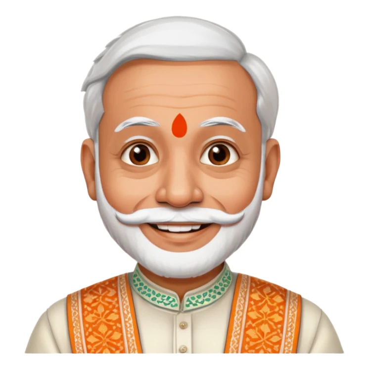 prime minister modi as a friendly emoji, traditional Indian attire sticker
