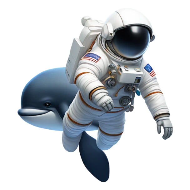 Astronaut riding a whale in space sticker