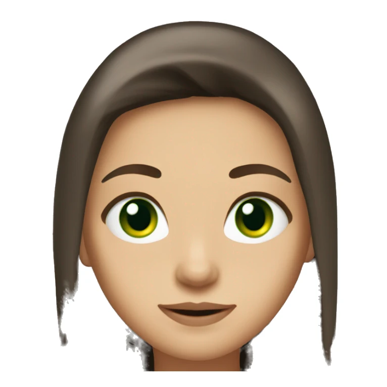 Gerl brunet long hair and green eyes  sticker