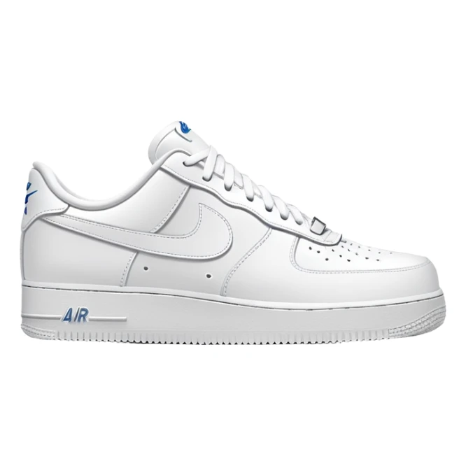 White Nike Air Force 1 sneaker with clean design and Nike swoosh sticker