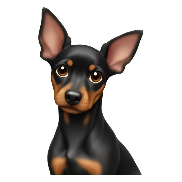 black brindle tan pinscher big ears christmas sticker