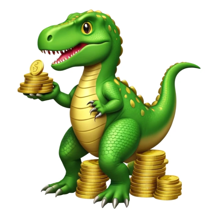 Trex with a lot of money  sticker