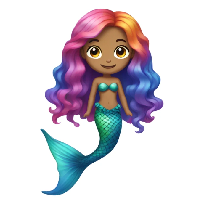 rainbow hair mermaid  sticker