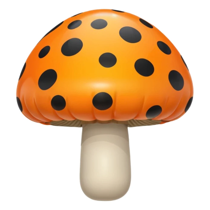   jeff koons orange and black polka dot mushroom inflatable  sticker