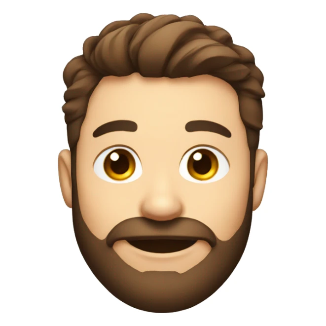 game streamer, short brown hair, brown beard, celebrating sticker