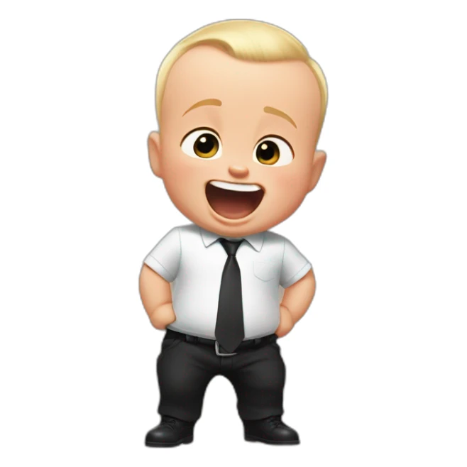 the boss baby is laughing really loud sticker