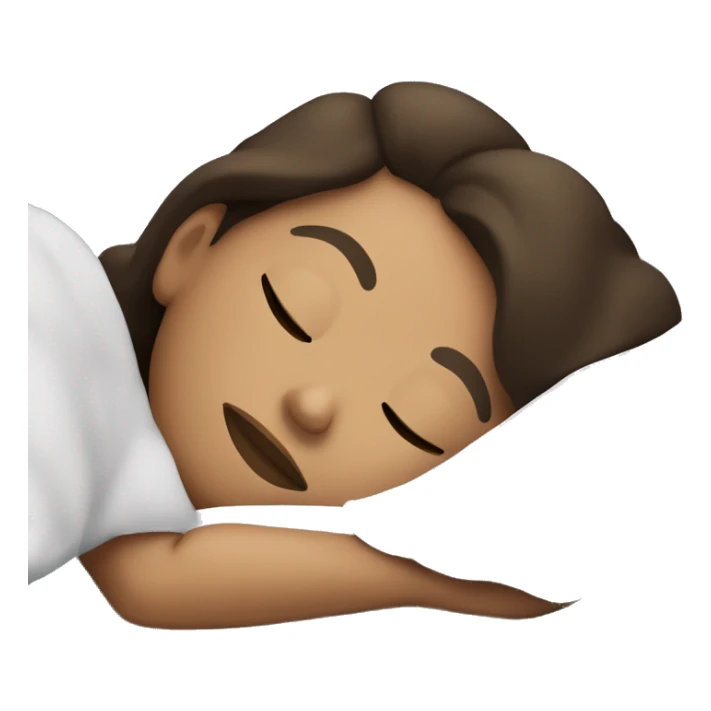 Brunette Caucasian woman sleeping in bed sticker