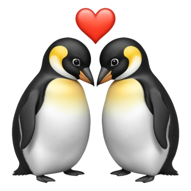 2 emperor penguins facing each other making a heart but no heart emoji sticker