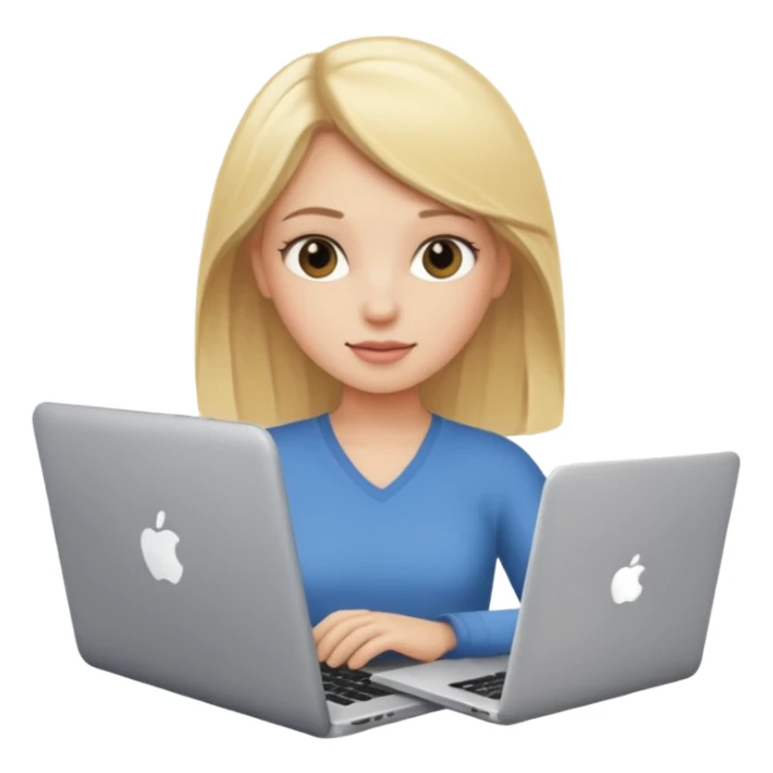 Busy Blonde girl with laptop sticker
