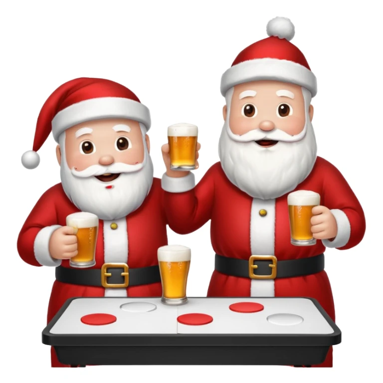 Santa and snowman playing beer pong sticker
