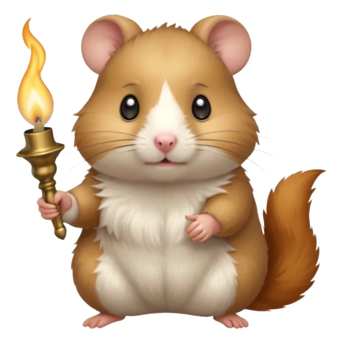 hamster holding oil lamp lighter sticker