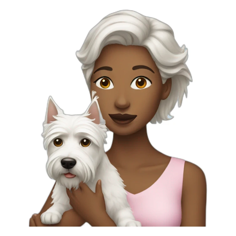 woman with a westie dog girl sticker
