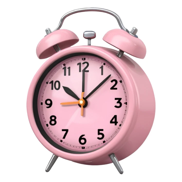 Please make me an alarm clock that will show six o'clock in the morning and make it in the style of ios 18.1 and aesthetic and the color is light pink sticker