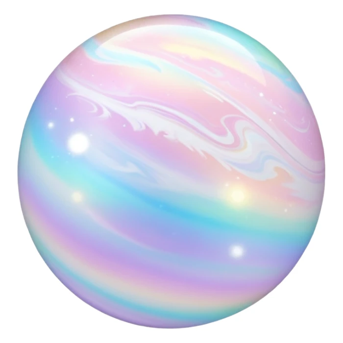 Pastel white divine iridescent shiny sparkly glorious glowing celestial cloudy marble ball sticker