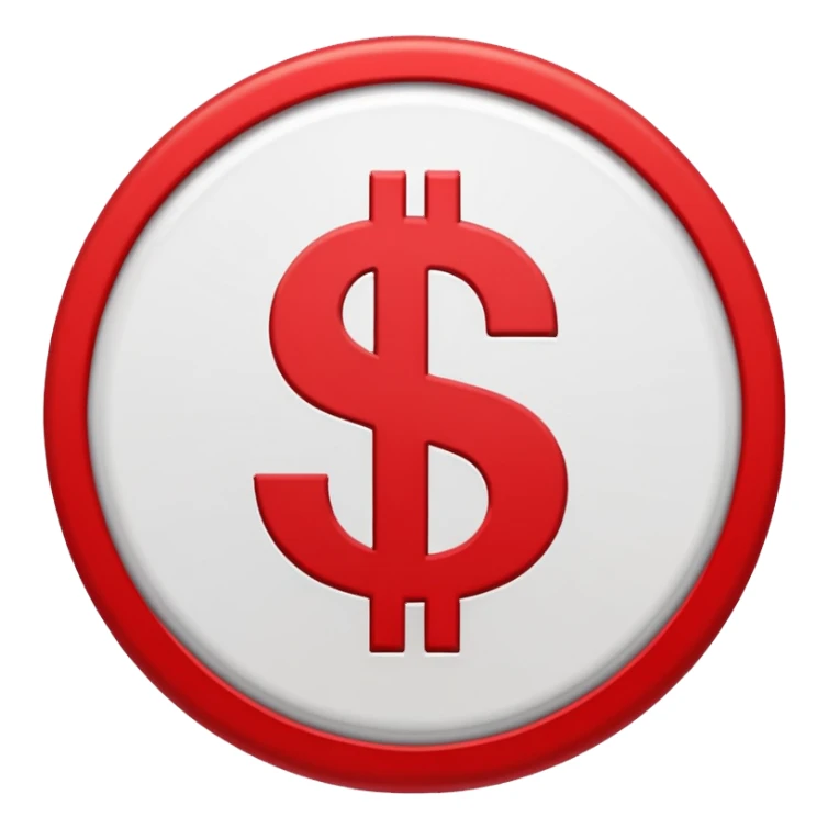 no money sign, red circle with line over dollar sign, no text sticker