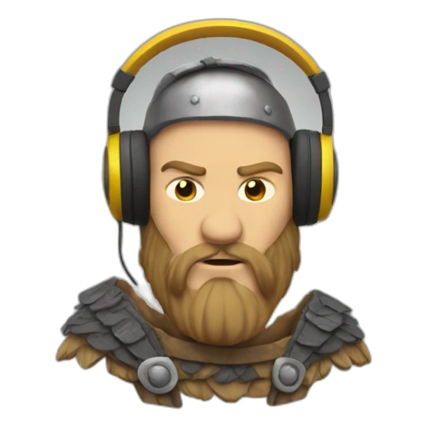 viking listening music on headphones sticker