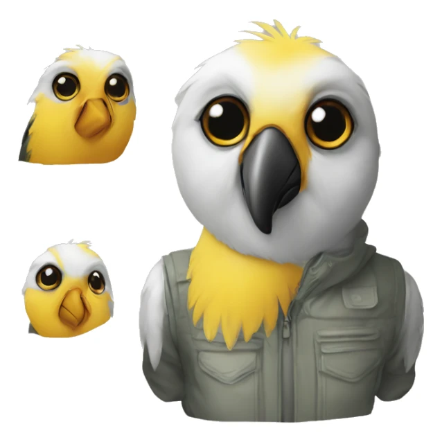 bird passport photo waring hoodie sticker