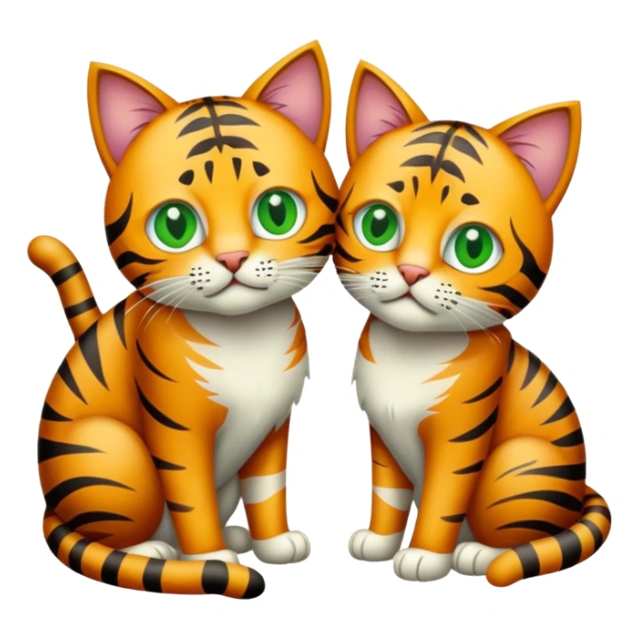 Deux chats qui se font un câlin  sticker