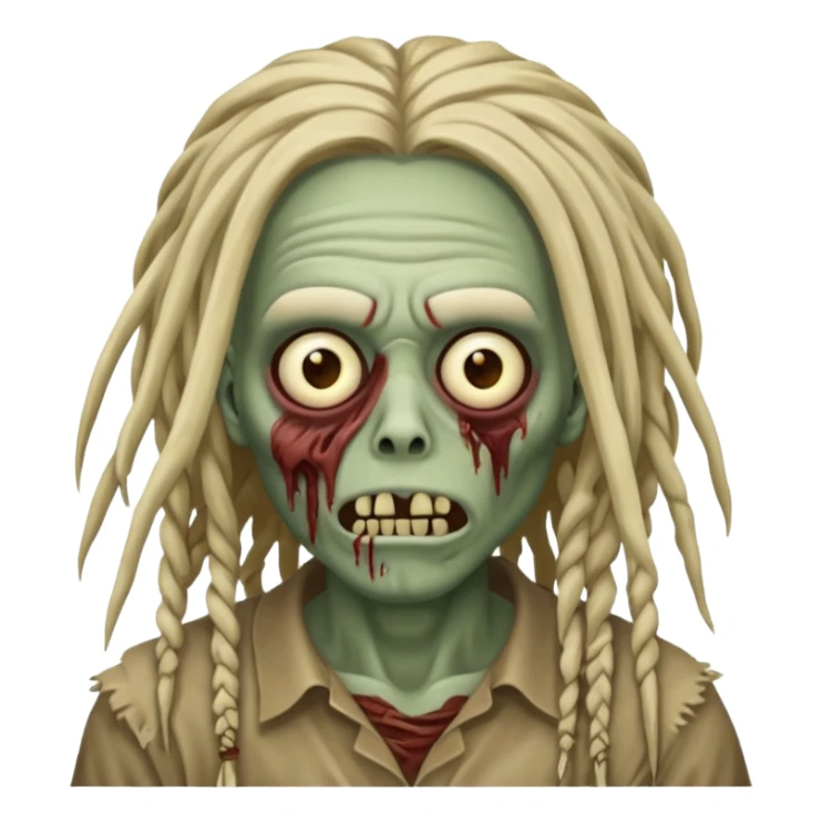 create zombie with dreadlocks nah have some of them coverings his face sticker