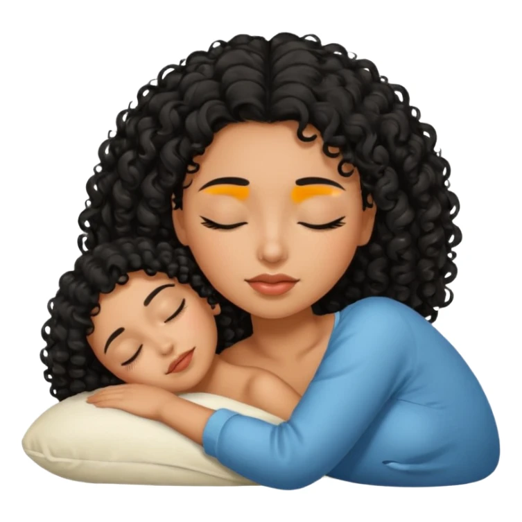 latina girl with black curly hair sleeping sticker