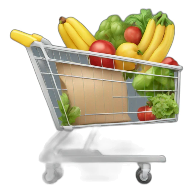 shopping cart filled with groceries sticker
