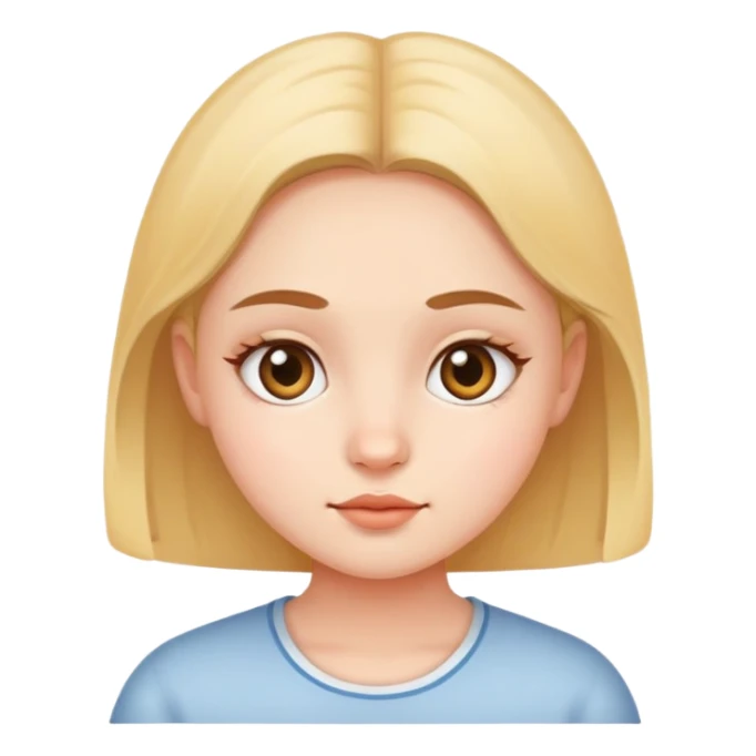 girl with narrow small eyes and big round face sticker