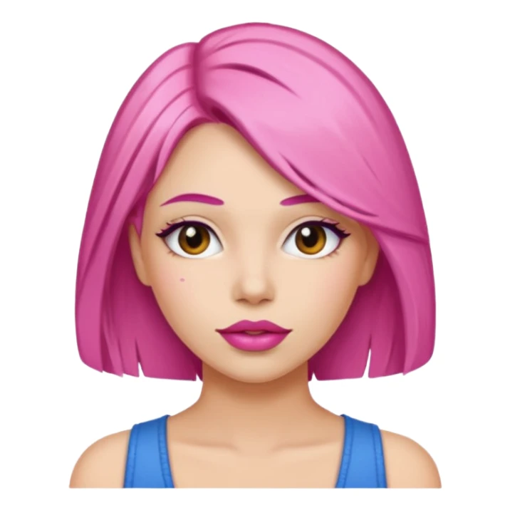 woman Pink lips, deifferent hair. sticker
