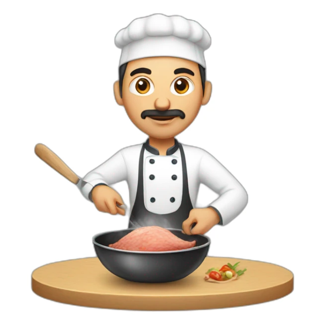 Azerbaijani man cooking an ostrich sticker