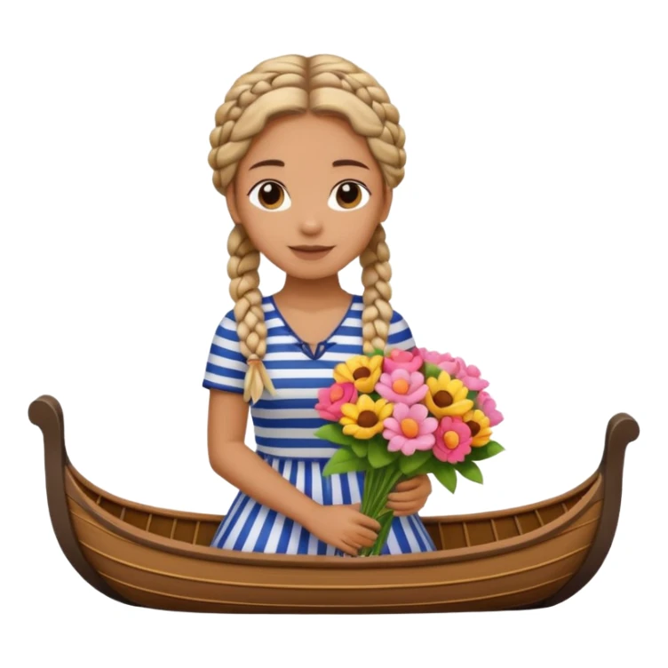 venice gondolier girl with braids sticker